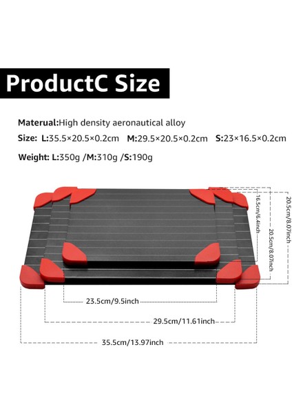 4 Köşeli M Hızlı Buz Çözme Tepsisi Çözülme Dondurulmuş Gıda Et Meyve Hızlı Buz Çözme Plaka Tahtası Buz Çözme Plakası Mutfak Gadget Aracı (Yurt Dışından)