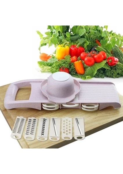Pembe Sebze Dilimleme Çelik Bıçak ile Çok Kesici Rende Sebze Soyucu Kesici Havuç Meyve Rende Mutfak Aksesuarları (Yurt Dışından)