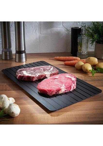 L 35X20.5X0.2 cm Hızlı Buz Çözme Tepsisi Çözülme Dondurulmuş Gıda Et Meyve Hızlı Buz Çözme Plaka Levha Buz Çözme Mutfak Gadget Aracı (Yurt Dışından)