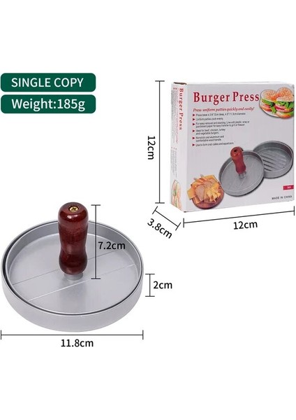 Tek 1 Adet Mini Burger Presi Kaymak Patty Ahşap Saplı Hamburger Presi Burger Presi Makinesi Izgara Barbekü Partisi Yapımcısı Et Presi (Yurt Dışından)
