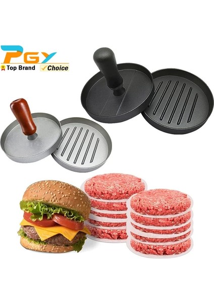 100 Kağıt Siyah Set Hamburger Presi Patty Maker Seti 100 Adet Balmumu Kağıt Yaprak Yapışmaz Et Baskı Kolu Patty Burger Maker Kalıp Barbekü Için (Yurt Dışından) fiyatları