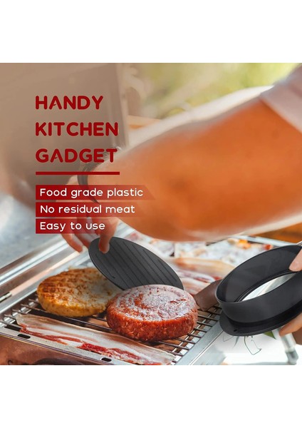 3 In 1 Abs 3 In 1 Hamburger Eti Basın Makinesi Abs Yapışmaz Doldurulmuş Burger Presi Sığır Pie Patty Maker Kalıp Barbekü Izgara Mutfak Aksesuarları (Yurt Dışından)