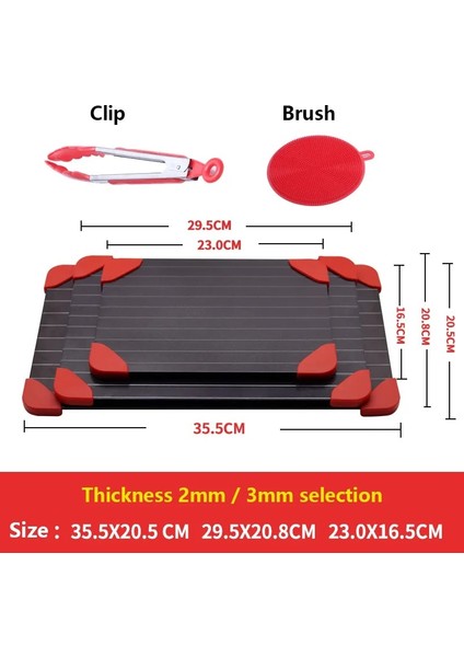 Kırmızı Ayaklı Tepsi 29.5X20.8X0.2CM Hızlı Buz Çözme Tepsisi Çözülme Dondurulmuş Gıda Et Meyve Hızlı Buz Çözme Plaka Tahtası Buz Çözme Mutfak Gereçleri Aracı Buz Çözme Tepsisi (Yurt Dışından)