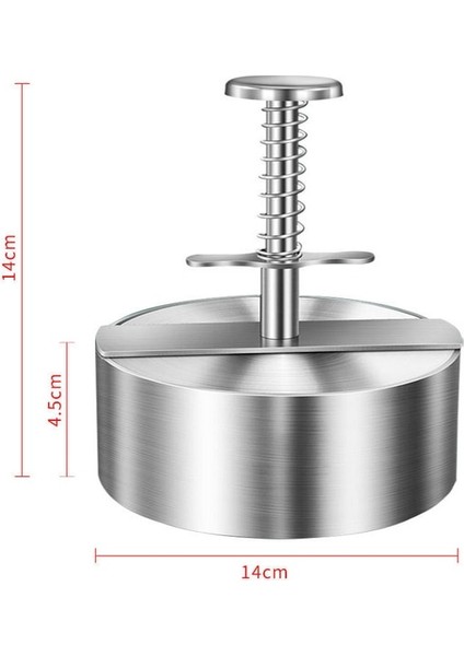 140MM Hamburger Presi Burger Patty Maker 304 Paslanmaz Çelik Domuz Sığır Burger Manuel Pres Kalıp Izgara Kalbur Et Aracı Dropship (Yurt Dışından)