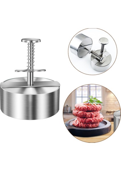 Boyutu 11.4cm Hamburger Presi Paslanmaz Çelik Hamburger Et Presi Et Köftesi Için Ayrılabilir Kolu Yapışmaz Mutfak Izgara Aksesuarları (Yurt Dışından) fırsatları
