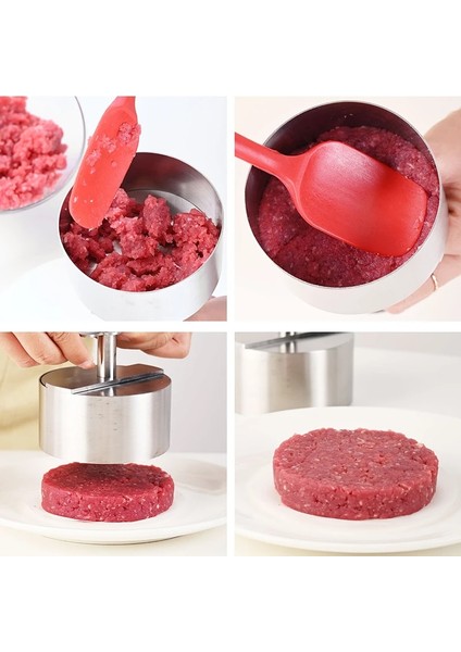 100MM Hamburger Pirinç Kalıp Yapışmaz Mutfak Manuel Pres Sığır Eti Börek Araçları Topu Makinesi Aksesuarları Ayarlanabilir Paslanmaz Çelik Yuvarlak (Yurt Dışından) fiyatları