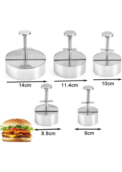100MM Hamburger Pirinç Kalıp Yapışmaz Mutfak Manuel Pres Sığır Eti Börek Araçları Topu Makinesi Aksesuarları Ayarlanabilir Paslanmaz Çelik Yuvarlak (Yurt Dışından) fırsatları