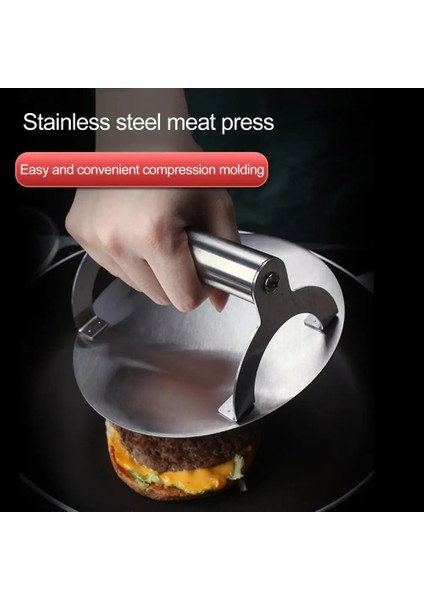 Yuvarlak Pişirme Aracı Et Presi Profesyonel Yuvarlak Şekilli Burger Presi Mükemmel Izgara Burgerler Için Paslanmaz Çelik Parçalayıcı Temel (Yurt Dışından) fırsatları