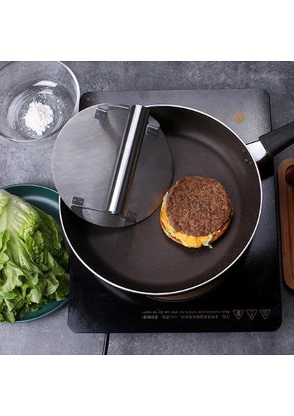 Yuvarlak Pişirme Aracı Et Presi Profesyonel Yuvarlak Şekilli Burger Presi Mükemmel Izgara Burgerler Için Paslanmaz Çelik Parçalayıcı Temel (Yurt Dışından) indirimleri