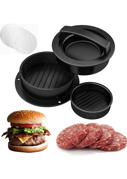 Pres ve Yağlı Kağıt Hamburger Makinesi Et Aracı Hamburger Presi Kalıp Et Için Burger Presi Sığır Izgara Burger Presi Patty Maker Kalıp Jambon Yapımcısı Mutfak (Yurt Dışından)