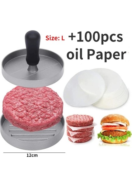 Alüminyum ve Kağıt Abs Manuel Hamburger Presi Etli Turta Doldurulmuş Burger Kalıp Makinesi Pişirme Kağıdı Gömlekleri Patty Pasta Barbekü Aracı Mutfak Aksesuarları (Yurt Dışından)