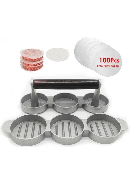 Fan Pres 100 Kağıt 3 Burger Presi Hamburger Makinesi Alüminyum Yapışmaz Kek Patty Kalıp Barbekü Izgara Aksesuarları Dıy Ev Mutfak Aracı (Yurt Dışından) fiyatları