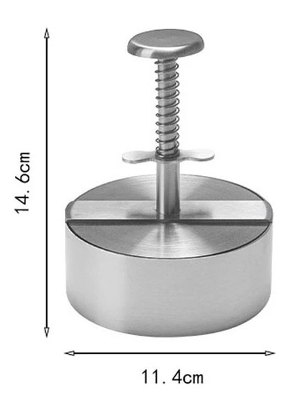 114MM Hamburger Pirinç Kalıp Yapışmaz Mutfak Manuel Pres Sığır Eti Börek Araçları Topu Makinesi Aksesuarları Ayarlanabilir Paslanmaz Çelik Yuvarlak (Yurt Dışından)