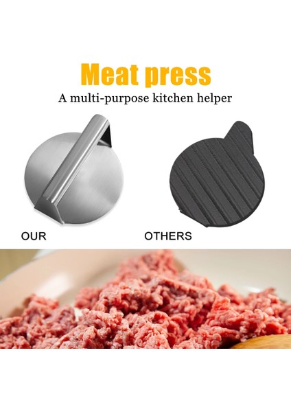 Yuvarlak Temiz Düz Hamburger Üst Çelik Burger Izgara Smash Izgara Paslanmaz ve Pres Kolay Gres Aksesuarları Sıkma Pres Mutfak (Yurt Dışından) modelleri