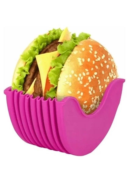 Pembe Silikon Burger Tutucular Yeniden Kullanılabilir Sandviç Tutucu Kutusu Sığır Presi Patty Kalıp Hamburger Topuzu Kabuk Mutfak Aracı Bpa Içermeyen Bulaşık Makinesi (Yurt Dışından)