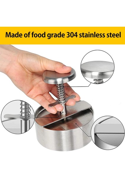 Çap 10.1 cm 304 Paslanmaz Çelik Hamburger Presi Hamburger Patty Maker Et Köftesi ve Ince Burger Yapmak Için Yapışmaz Burger Presi Yeni (Yurt Dışından) modelleri