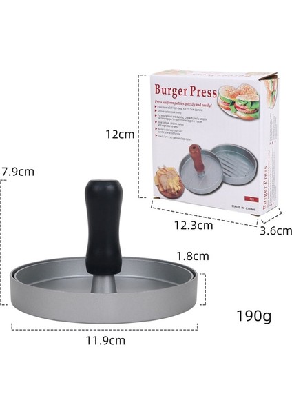 NC102-2 Kaliteli Burger Et Presi Yuvarlak Kalıp Alüminyum Alaşımlı Hamburger Sığır Barbekü Presi Mutfak ve Izgara Aksesuarları Sandviç Kalıp Aracı (Yurt Dışından)