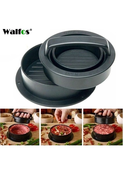 Bir Set Walfos Hamburger Makinesi Hamburger Presi Yuvarlak Şekil Yapışmaz Şef Köfte Hamburger Eti Sığır Izgara Burger Presi Patty Maker Kalıp (Yurt Dışından)