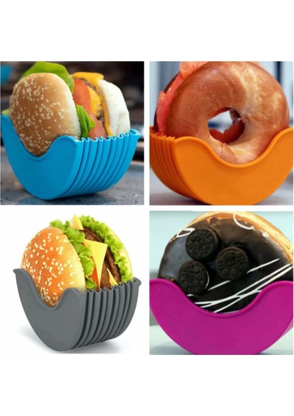 Mavi Silikon Burger Tutucular Yeniden Kullanılabilir Sandviç Tutucu Kutusu Sığır Presi Patty Kalıp Hamburger Topuzu Kabuk Mutfak Aracı Bpa Içermeyen Bulaşık Makinesi (Yurt Dışından)