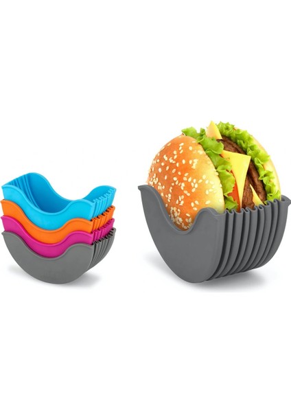 Mavi Silikon Burger Tutucular Yeniden Kullanılabilir Sandviç Tutucu Kutusu Sığır Presi Patty Kalıp Hamburger Topuzu Kabuk Mutfak Aracı Bpa Içermeyen Bulaşık Makinesi (Yurt Dışından)