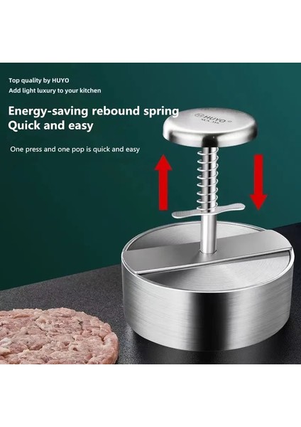 Çap 8 cm Hamburger Et Basın Makinesi Hamburger Kalıp Burger Et Köftesi Için Presi Ince Burger 304 Paslanmaz Çelik Mutfak Aksesuarları (Yurt Dışından)