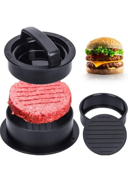 Siyah 3 In 1 Yuvarlak Şekil Yapışmaz Doldurulmuş Hamburger Kalıp Etli Turta Makinesi Yağ Kurutma Kağıdı Pişirme Aksesuarları Mutfak Aletleri (Yurt Dışından) fırsatları