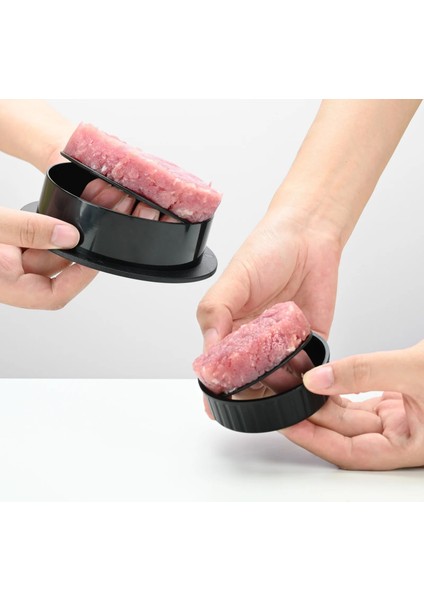 Kutu ve 100 Kağıt Hamburger Makinesi Yuvarlak Hamburger Presi Şekli Yapışmaz Şef Köfte Hamburger Eti Sığır Izgara Burger Presi Patty Maker Kalıp Barbekü (Yurt Dışından)