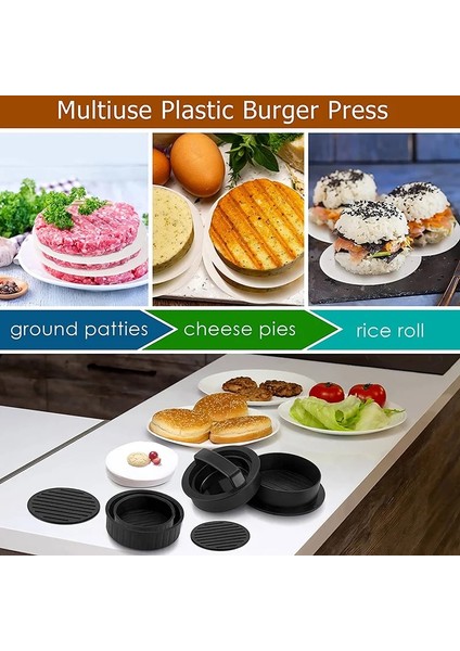 Kutu Hamburger Makinesi Burger Presi Yuvarlak Şekil Yapışmaz Şef Köfte Prensa Hamburguer Et Sığır Izgara Smash Burge Patty Smash Kalıp (Yurt Dışından) indirimleri