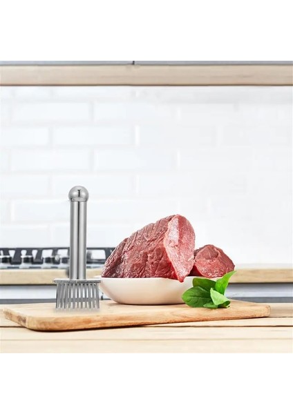 Gümüş 19X7X6 cm Paslanmaz Çelik Domuz Ekleme Et Yumuşatma Aracı Tenderizer Iğne Pounder Kıyma Makinesi Ağır Hizmet Biftek Değirmeni (Yurt Dışından)