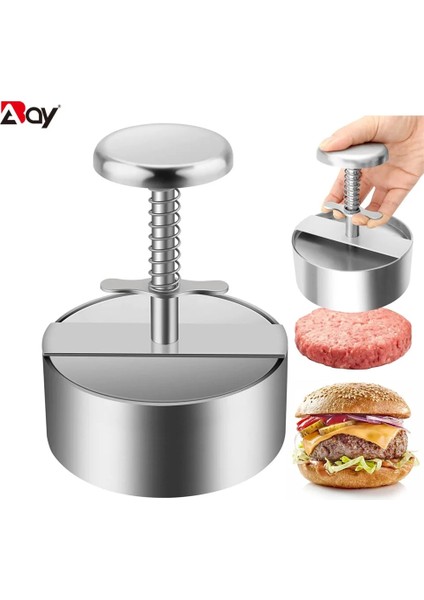 Burger Presi Burger Presi Paslanmaz Çelik Ayarlanabilir Hamburger Patty Maker Yapışmaz Kalıp Sığır Sebze Burger Pişirme Araçları Için Uygun (Yurt Dışından) fiyatları