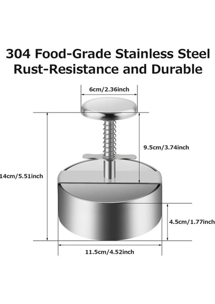 Burger Presi Burger Presi Paslanmaz Çelik Ayarlanabilir Hamburger Patty Maker Yapışmaz Kalıp Sığır Sebze Burger Pişirme Araçları Için Uygun (Yurt Dışından) indirimleri