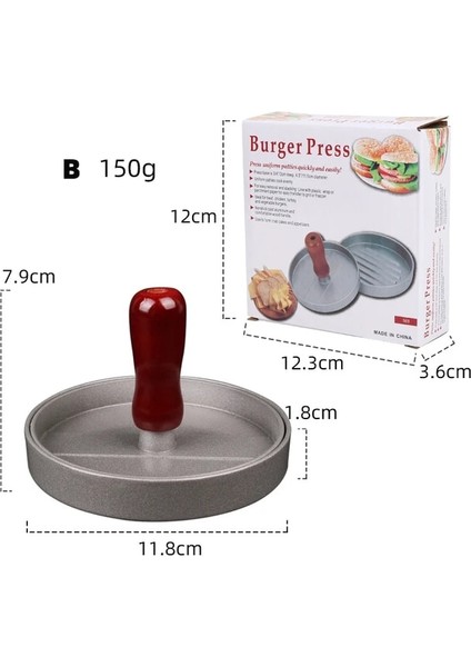 B Alüminyum Yapışmaz Hamburger Et Basın Makinesi Yuvarlak Şekil Doldurulmuş Burger Köftesi Sığır Izgara Pasta Basın Kalıp Mutfak Aksesuarları (Yurt Dışından)