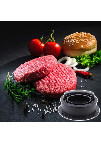 Siyah Hamburger Makinesi Hamburger Presi Yuvarlak Şekil Yapışmaz Şef Köfte Hamburger Eti Sığır Izgara Burger Presi Patty Maker Kalıp Barbekü (Yurt Dışından)