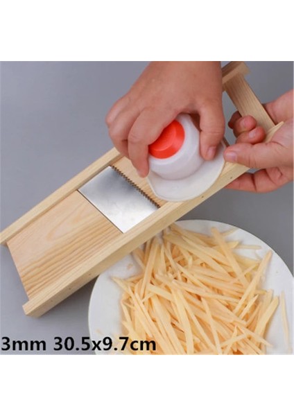 3mm 30.5x9.7 cm Salatalık Sebze Dilimleme Salata Mutfak Parçalayıcı Peynir Meyve Havuç Rob Rende Soğan Kıyıcı Patates Soyucu Fransız Kızartma Kesici (Yurt Dışından)