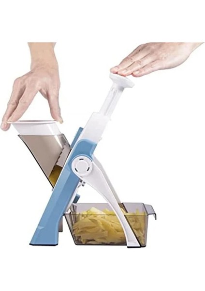 Stil 2 Mavi Çok Fonksiyonlu Sebze Kesici Et Patates Dilimleme Havuç Rende Ayarlanabilir Tel Planya Mutfak Aksesuarları Alet Mutfak Aracı (Yurt Dışından)