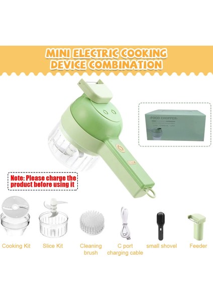 1pc-Yeşil 200ML Çok Fonksiyonlu Elektrikli Sebze Kesici Dilimleme Sarımsak Çamur Ezici Kıyıcı Kesme Presleme Mikser Yiyecek Dilimi USB Şarj (Yurt Dışından) fiyatları