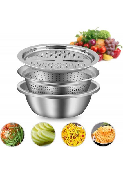 ONLY1PCSRENDE Plakası Paslanmaz Çelik Havza Sebze Rende Mutfak Drenaj Sepeti Rendeler Peynir Rende Salata Makinesi Kase Sebze Dilimleme Kesici Aletler (Yurt Dışından) modelleri
