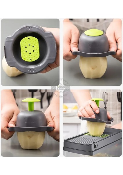 4 Bıçaklı Konco Çok Fonksiyonlu Sebze Meyve Aracı Patates Ezici Ricer Sebze Mandoline Dilimleyici Soyucu Kesici Havuç Parçalayıcı Rende (Yurt Dışından) indirimleri