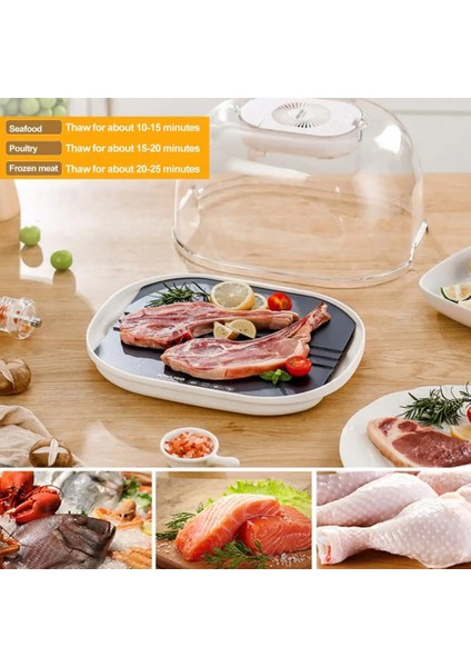 Gri Benzersiz Biftek Hızlı Çözdürme C-Tipi Şarj Portu Çözdürme Plakası Tazeliği Korur Büyük Kapasiteli Çözdürme Tepsisi Hızlı Çözdürme (Yurt Dışından) fiyatları