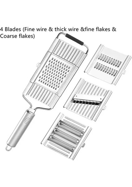 4 Bıçak Çok Amaçlı Sebze Dilimleme Paslanmaz Çelik Parçalayıcı Kesici Rende Dilimleme Ayarlanabilir Sebze Meyve Dilimleme Mutfak Aracı (Yurt Dışından)
