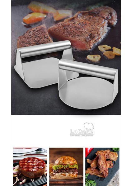Yuvarlak Çelik Saplı Manuel 304 Paslanmaz Çelik Yuvarlak Kare Et Presi Et Köftesi Hamburger Makinesi Ahşap Saplı Presleme Biftek Mutfak Aletleri (Yurt Dışından)