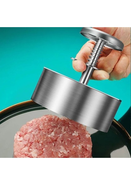 8 cm 304 Paslanmaz Çelik Hamburger Et Presi Burger Patty Maker Kalıp Manuel Kek Sığır Eti Pirinç Presi Kalıpları Yapmak Mutfak Izgara Et Aracı (Yurt Dışından) fiyatları