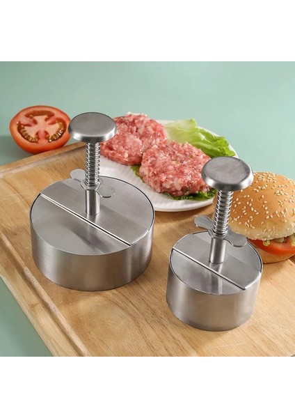 8 cm 304 Paslanmaz Çelik Hamburger Et Presi Burger Patty Maker Kalıp Manuel Kek Sığır Eti Pirinç Presi Kalıpları Yapmak Mutfak Izgara Et Aracı (Yurt Dışından) fırsatları