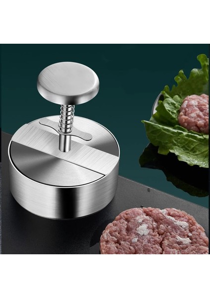 8 cm 304 Paslanmaz Çelik Hamburger Et Presi Burger Patty Maker Kalıp Manuel Kek Sığır Eti Pirinç Presi Kalıpları Yapmak Mutfak Izgara Et Aracı (Yurt Dışından) indirimleri