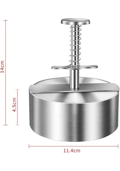 114MM Hamburger Presi Burger Patty Maker 304 Paslanmaz Çelik Domuz Sığır Burger Manuel Pres Kalıp Izgara Kalbur Et Aracı Dropship (Yurt Dışından)