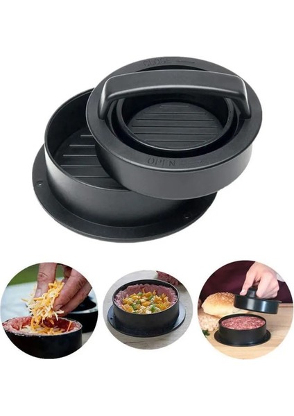 Opp Paketi 3 In 1 Hamburger Et Pres Makinesi Yapışmaz Burger Pattie Basın Doldurulmuş Burgerler Için Domuz Sığır Eti Patty Maker Kalıp Mutfak Aletleri (Yurt Dışından) fırsatları
