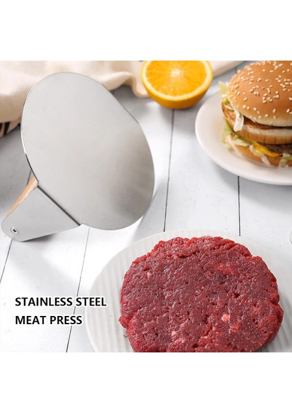 Kare Çelik Saplı Hamburger Presleri Paslanmaz Çelik Et Sığır Izgara Burger Presi Yapışmaz Ezilmiş Burger Presleri Manuel Antipas Mutfak Malzemeleri (Yurt Dışından)