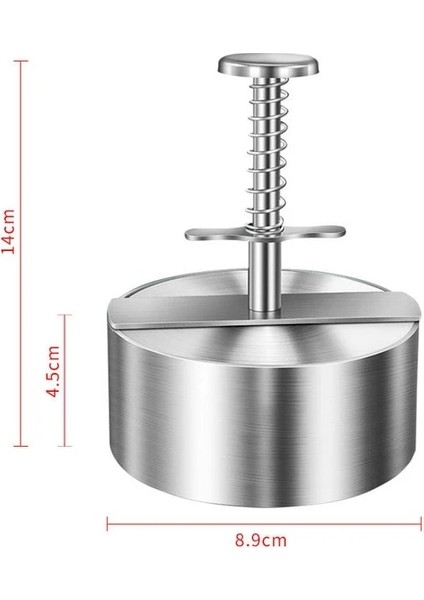 89MM Burger Patty Maker Hamburger Patty Maker Et Köftesi ve Ince Burger Yapımı Için 304 Paslanmaz Çelik Yapışmaz Burger Presi (Yurt Dışından)