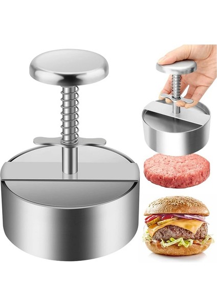 S Hamburger Presi Burger Patty Maker 304 Paslanmaz Çelik Domuz Sığır Burger Izgara Kalbur Et Aracı Mutfak Için Manuel Pres Kalıp (Yurt Dışından)