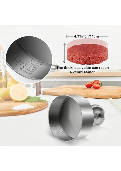 S Hamburger Presi Burger Patty Maker 304 Paslanmaz Çelik Domuz Sığır Burger Izgara Kalbur Et Aracı Mutfak Için Manuel Pres Kalıp (Yurt Dışından)